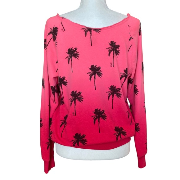 PINK Victoria’s Secret graphic sweatshirt with "Pink" print and palm trees Sz XS - Picture 10 of 16